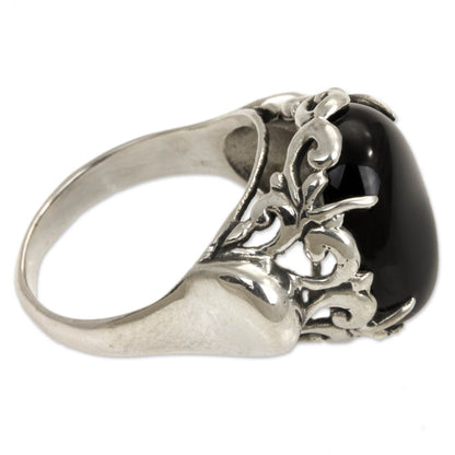 Night Shadow Handcrafted Sterling Silver and Onyx Ring