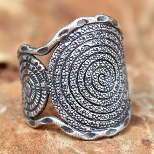 Hill Tribe Moon Handcrafted Sterling Silver Band Ring