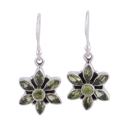 Daisy Beauty Peridot Dangle Earrings