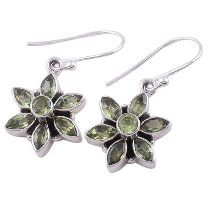 Daisy Beauty Peridot Dangle Earrings