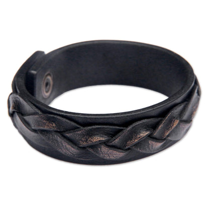 Men's Distressed Leather Bracelet