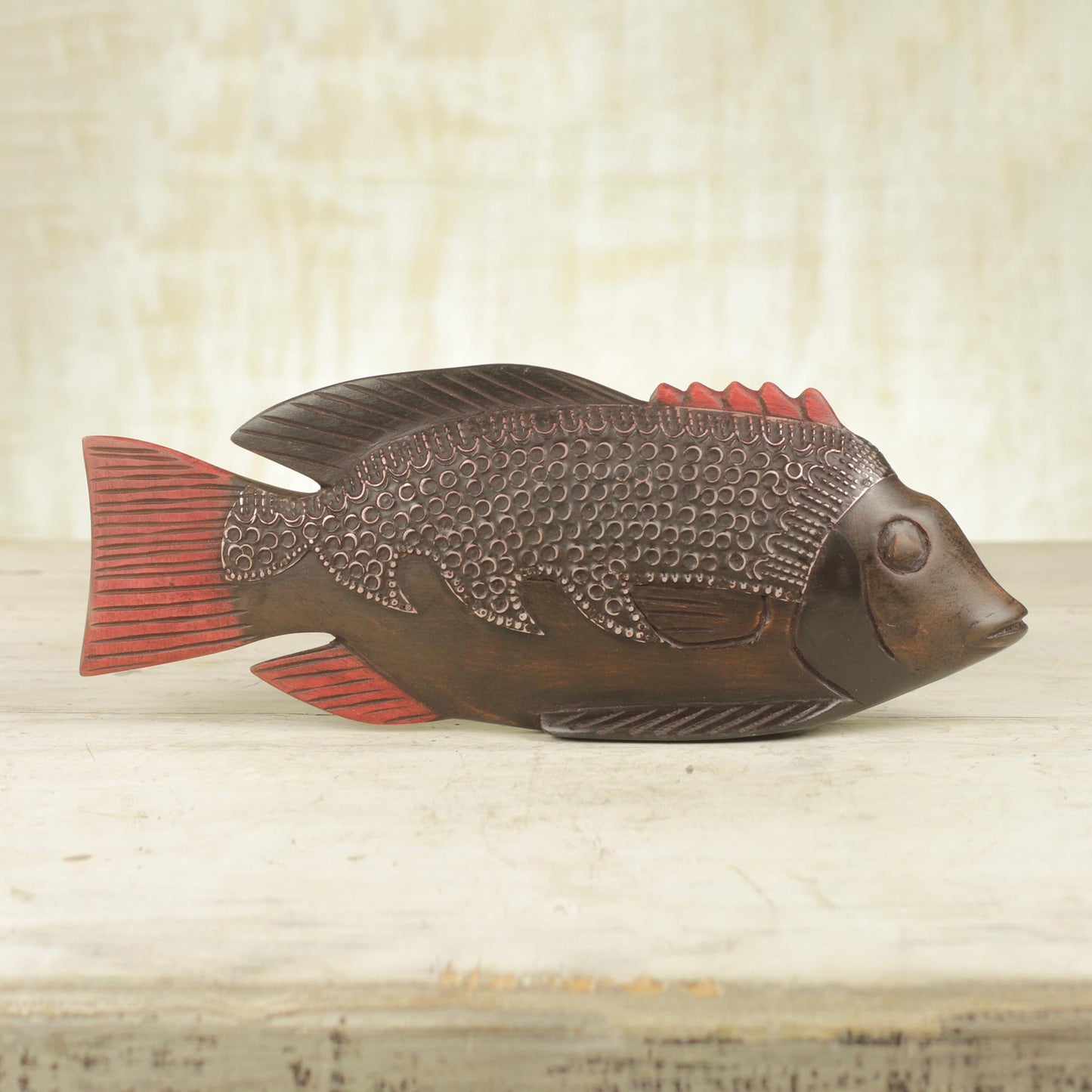 Ga Redfish Unique African Wood Sculpture