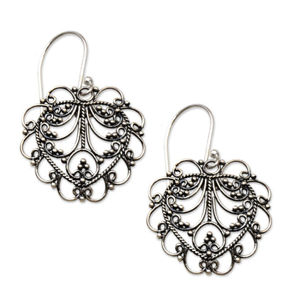 Valentine Vine Sterling Silver Heart Earrings