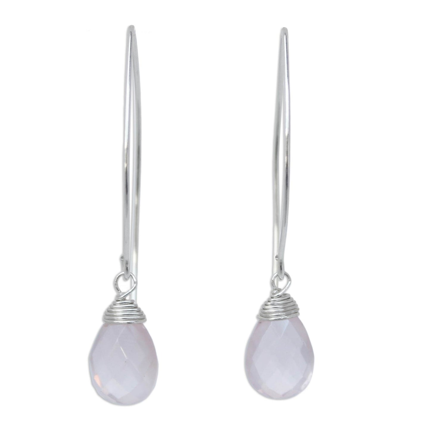 Sublime Blush Silver & Faceted Rose Quartz Earrings