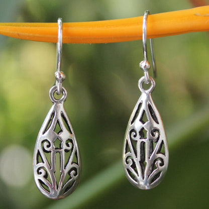 Thai Fantasy Unique Sterling Silver Dangle Earrings