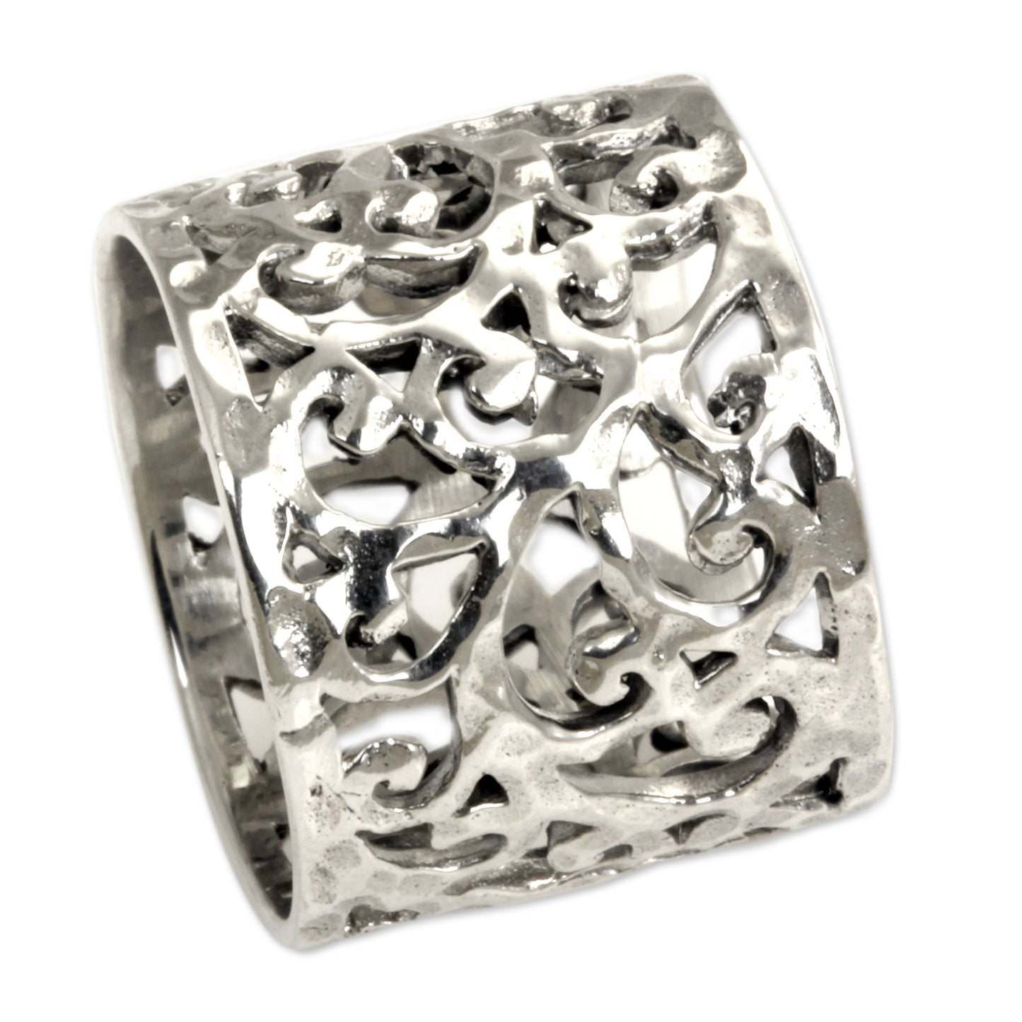 Exotic Bali Silver Floral Band Ring