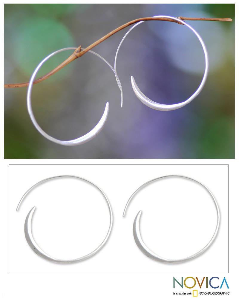 Sterling Silver Spin Me Hoop Earrings