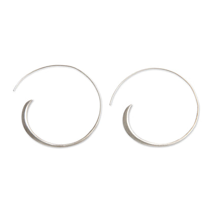 Sterling Silver Spin Me Hoop Earrings