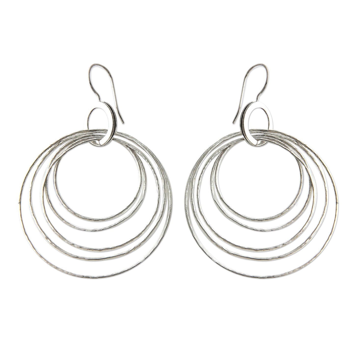 Five Orbits Sterling Silver Dangle Earrings