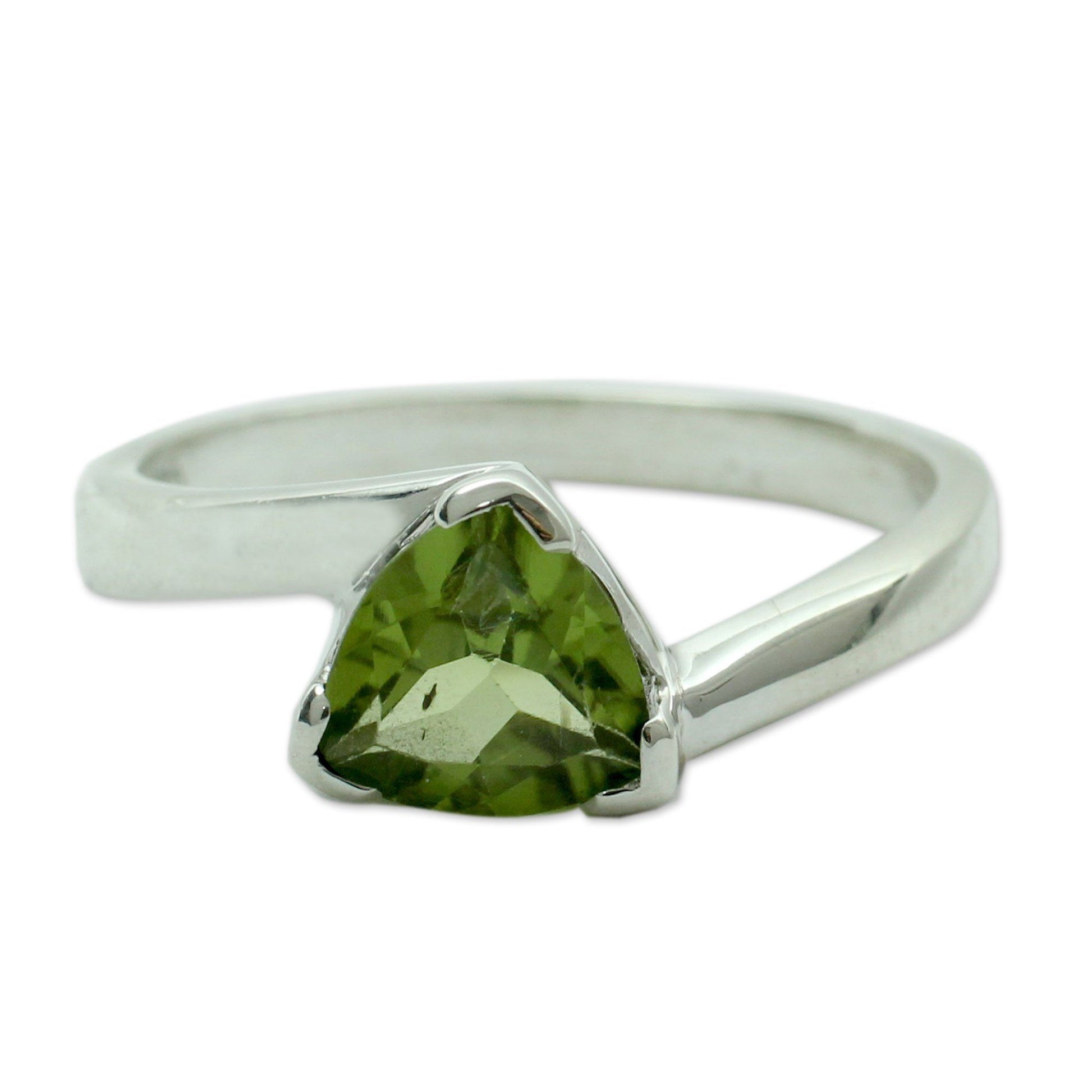 NOVICA - Sterling Silver & Peridot Solitaire Ring