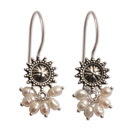 Femme Fatale Artisan Crafted Sterling Silver and Pearl Earrings