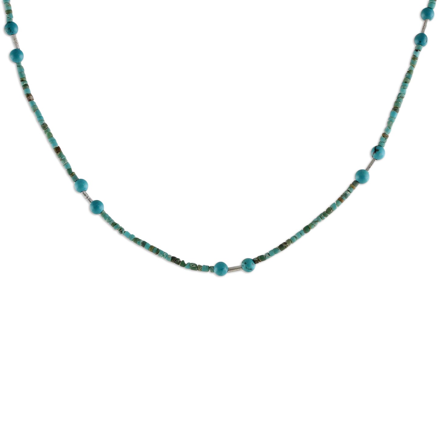 Blue Islands Reconstituted Turquoise Beaded Necklace