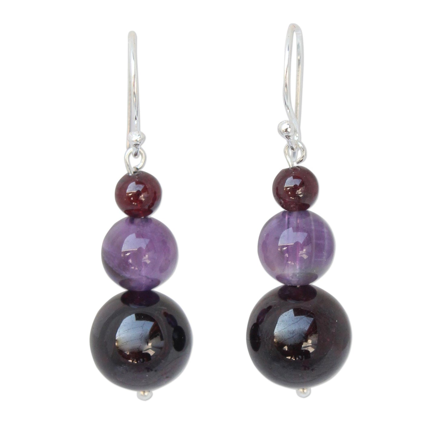 Sweet Love Beaded Garnet Earrings