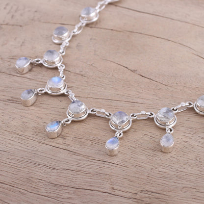 Shimmer Moonstone Waterfall Necklace