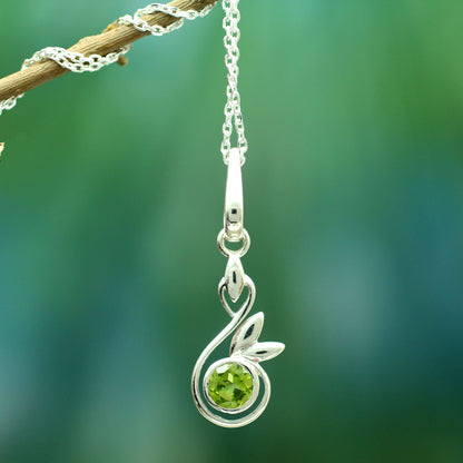 New Growth Peridot Necklace from Indian Modern Jewelry Collection