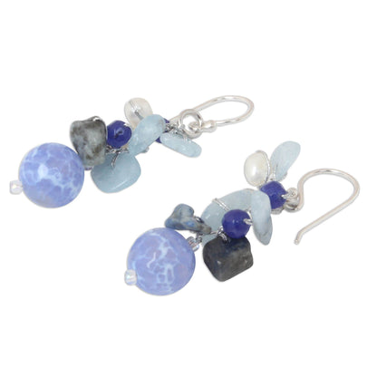 Azure Love Beaded Gemstone Earrings