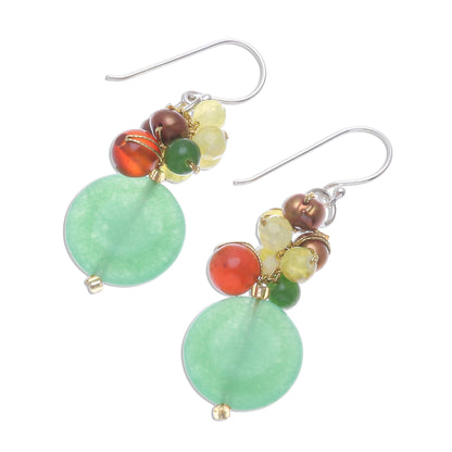 Thai Joy Quartz and Pearl Dangle Earrings