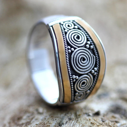 Celuk Legend Sterling Silver and Gold Accent Ring