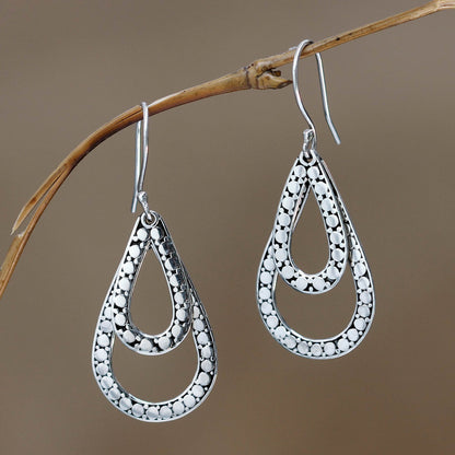 Raindrop Tears Sterling Silver Dangle Earrings