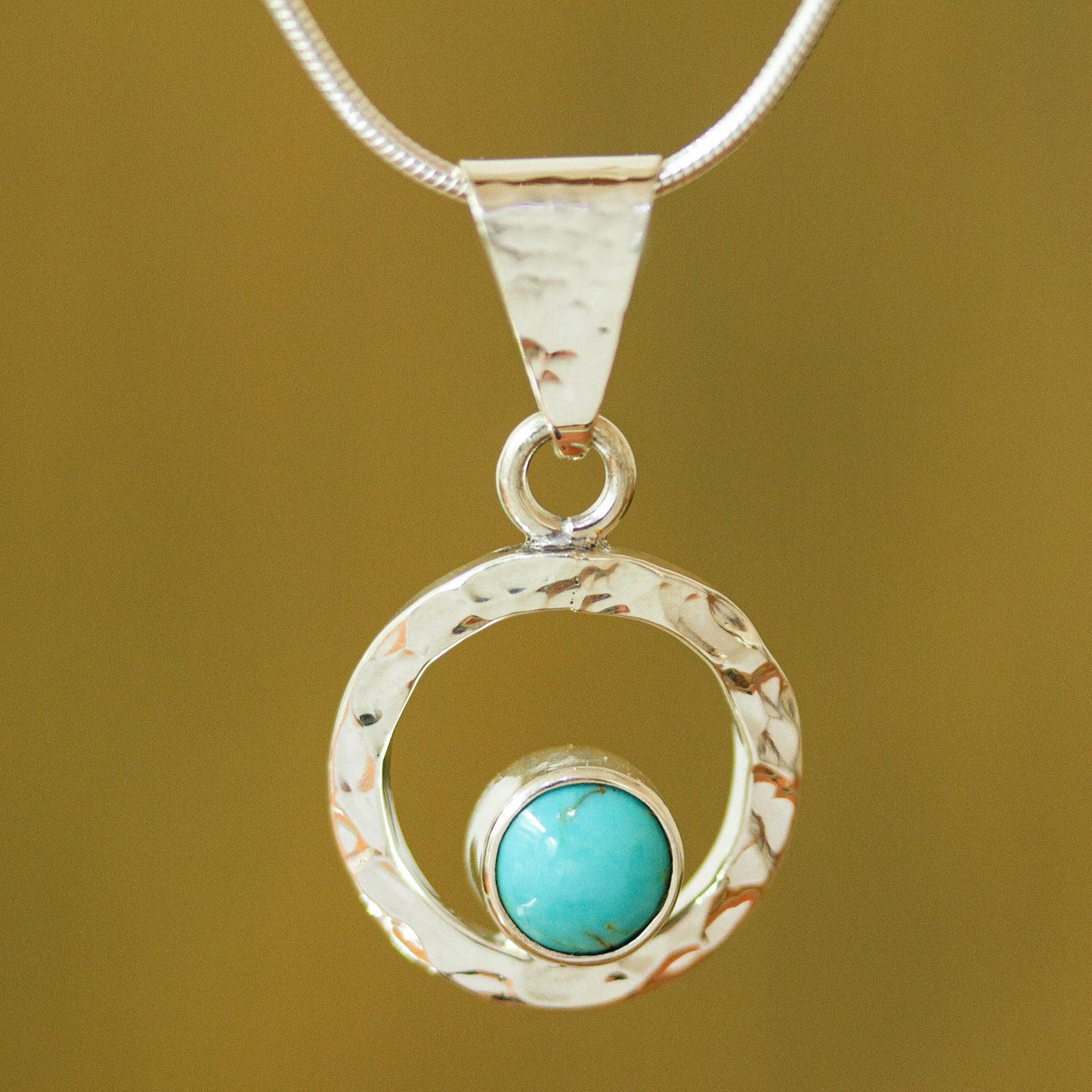 Eye of the Sea Women's Modern Fine Silver Natural Turquoise Necklace