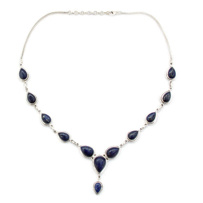 Aura of Beauty Lapis Lazuli and Sterling Silver Necklace from India