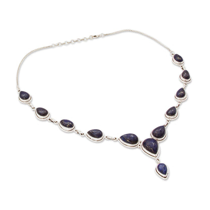 Aura of Beauty Lapis Lazuli and Sterling Silver Necklace from India