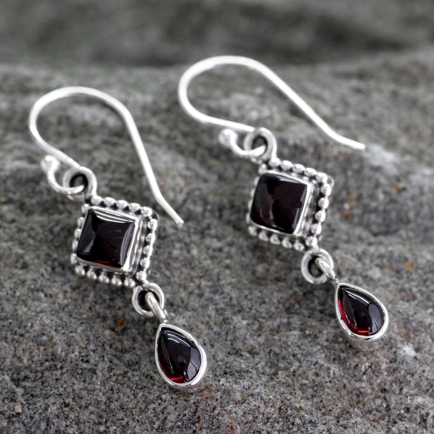 Fire of Love Garnet Earrings