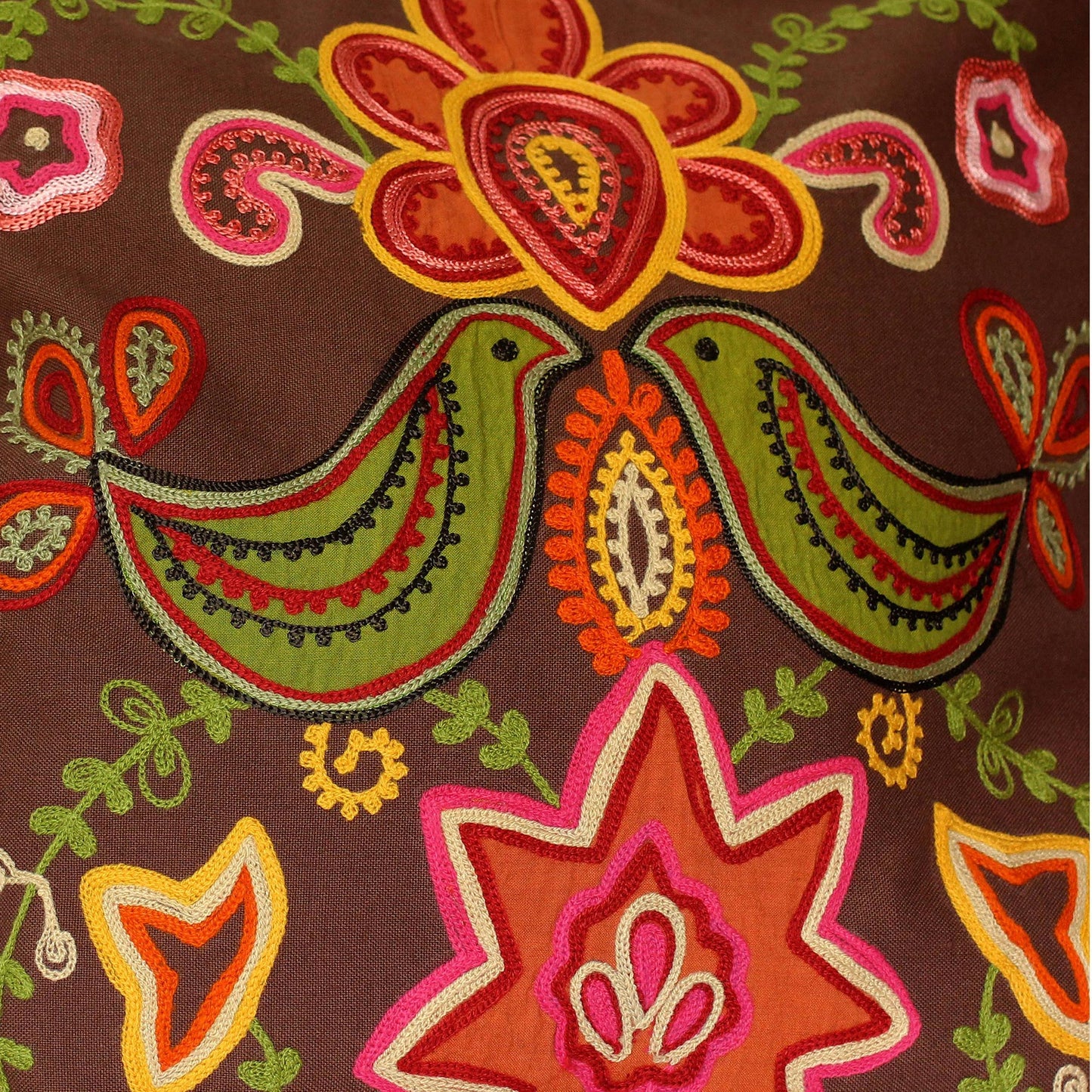 Choral Handmade Indian Floral Cotton Cushion Covers (Pair)