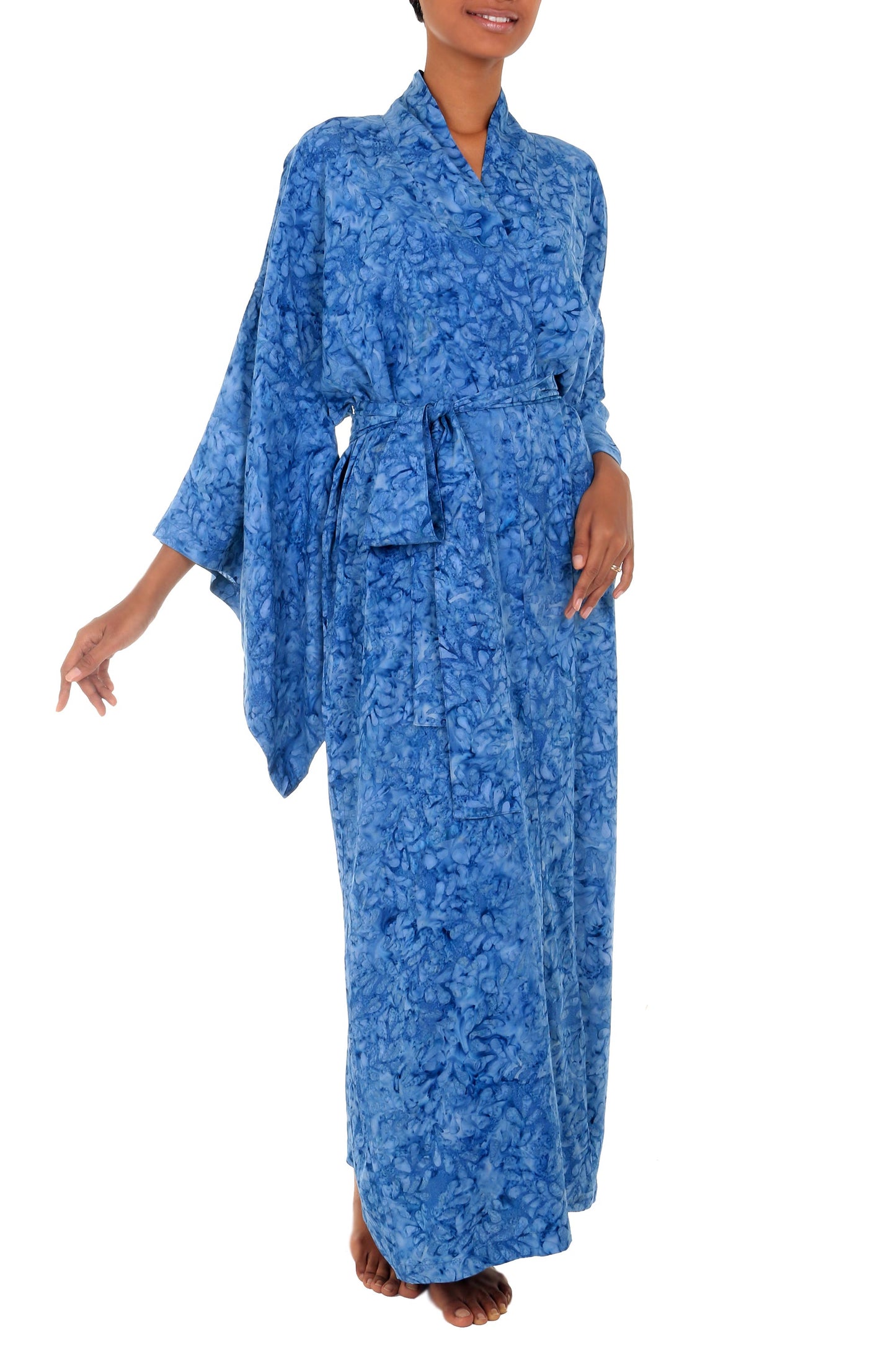 Garden of Illusion Women's Batik Patterned Robe