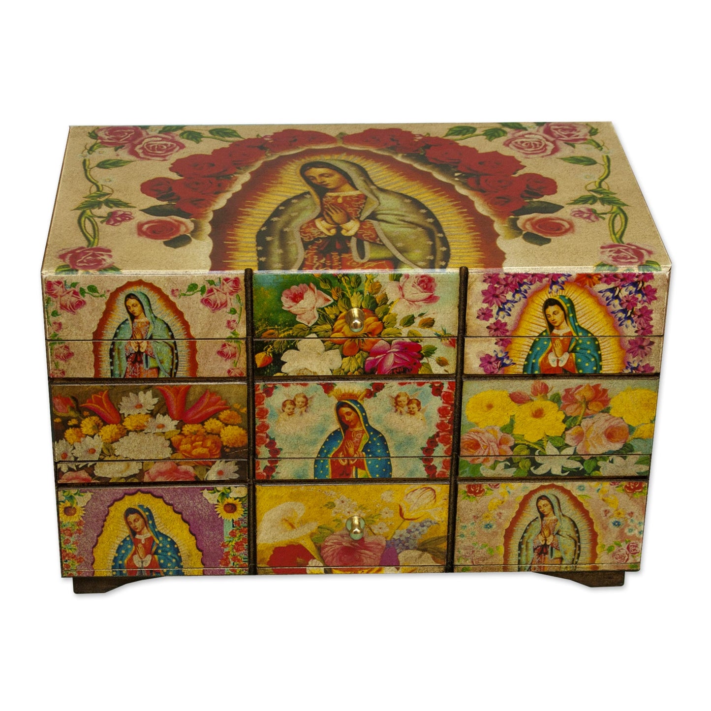 A Bouquet for My Guadalupe Catholic Wood Decorative Box