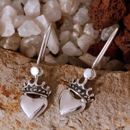 Love Coronation Taxco Sterling Silver Dangle Earrings