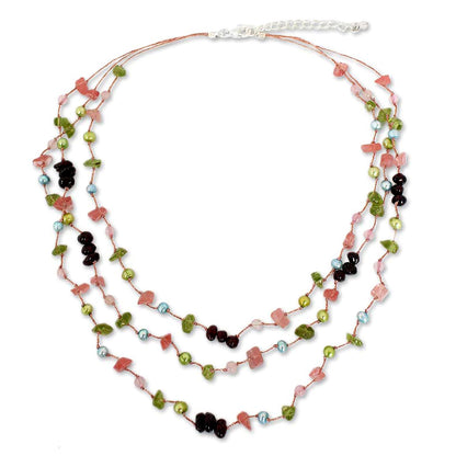 Sweet Tropical Multi-Gem Beaded Necklace