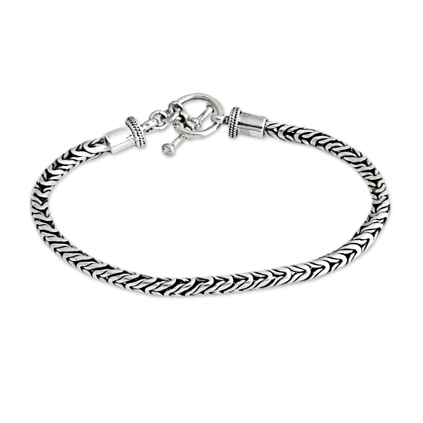 Dragon Tail Sterling Silver Men's Chain Bracelet