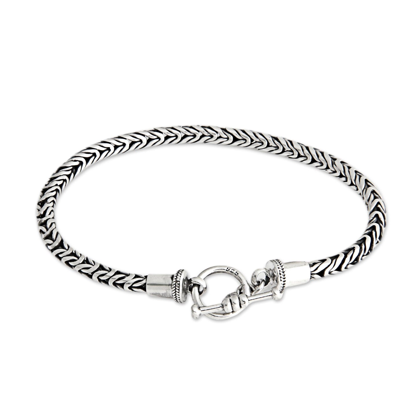 Dragon Tail Sterling Silver Men's Chain Bracelet