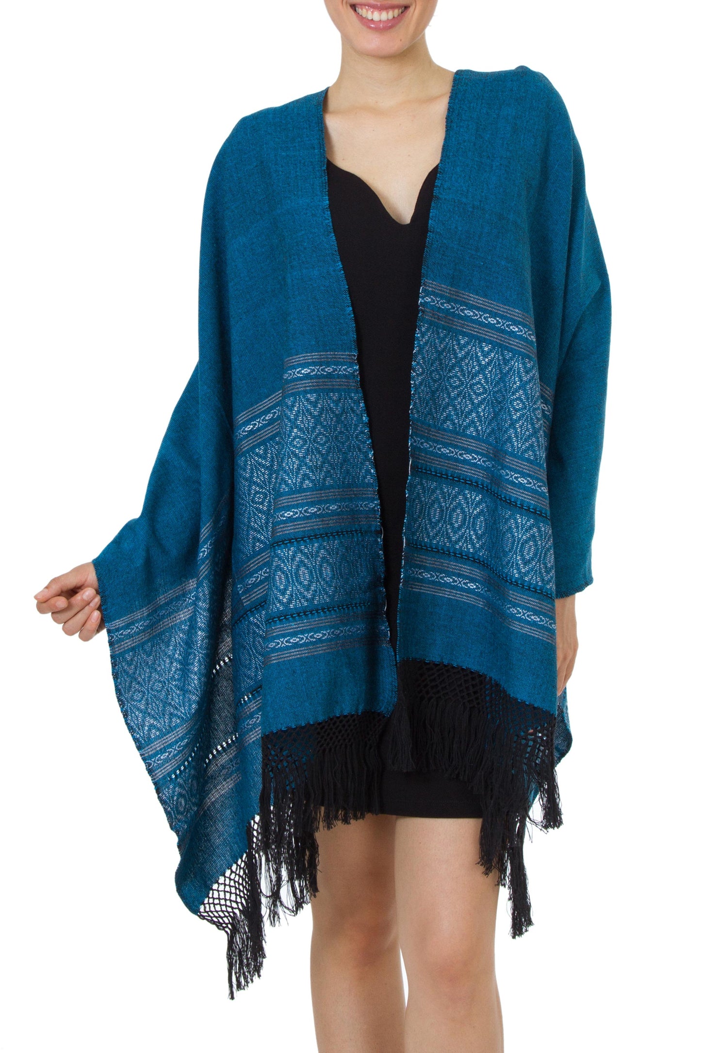 Blue Zapotec Treasures Rebozo Shawl