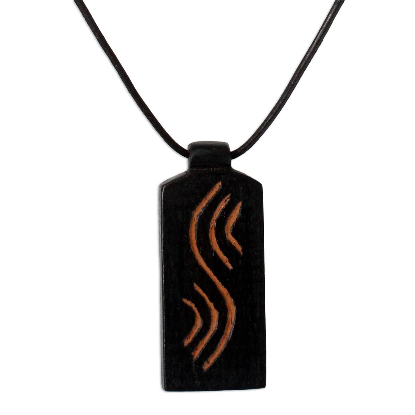 Positive Vibes Teak Wood Pendant Necklace