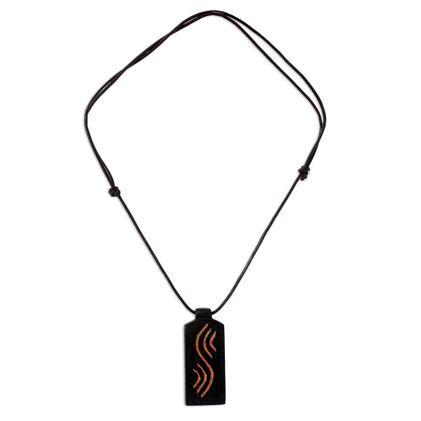 Positive Vibes Teak Wood Pendant Necklace