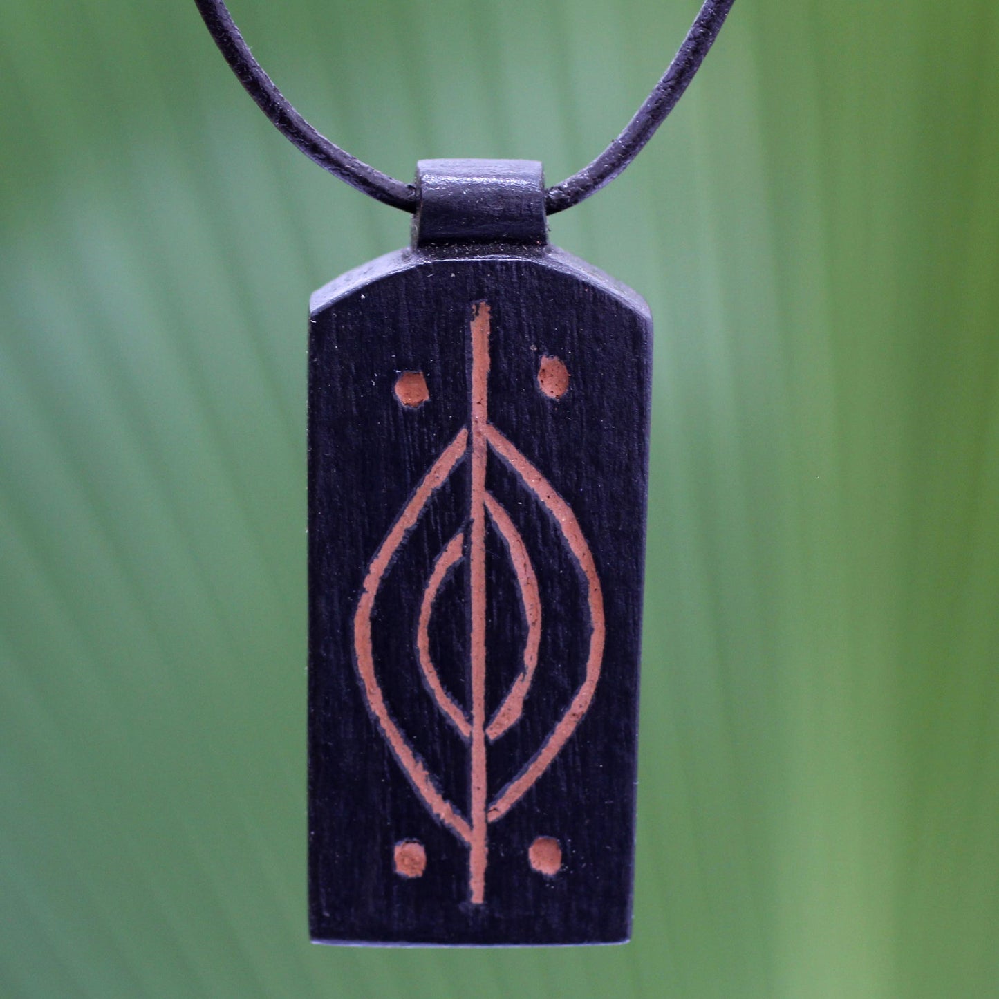 Kasapa Handmade African Wood Pendant Necklace