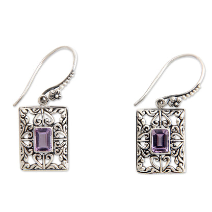 Mythic Garden Sterling Silver and Amethyst Dangle Earrings