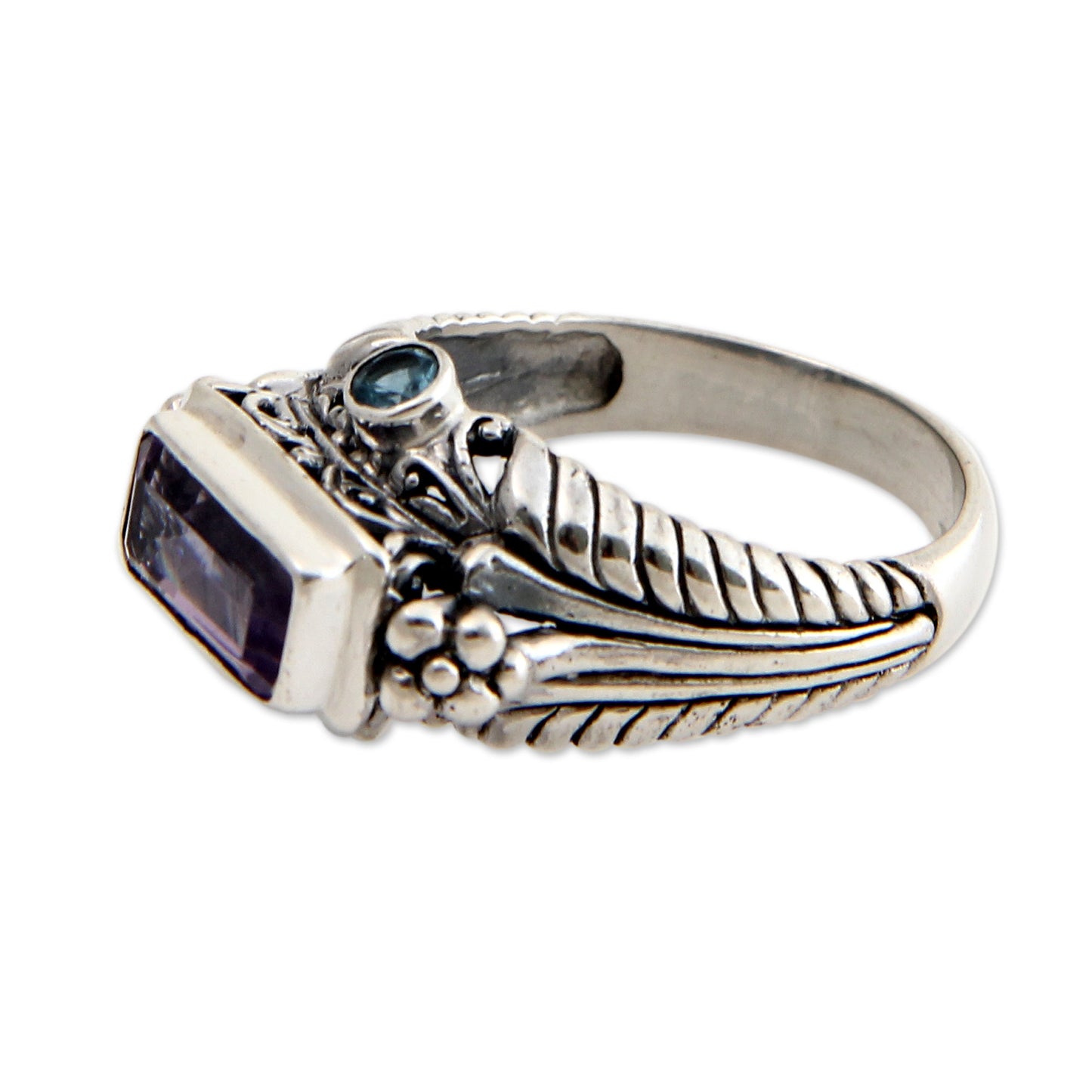 Sea Temple Amethyst and Sterling Silver Cocktail Ring