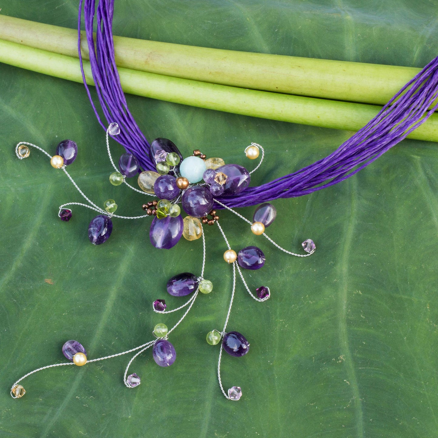 Floral Joy Multi-Gemstone Choker Necklace