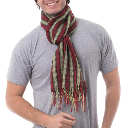 Winter Cheer Men's 100% alpaca scarf