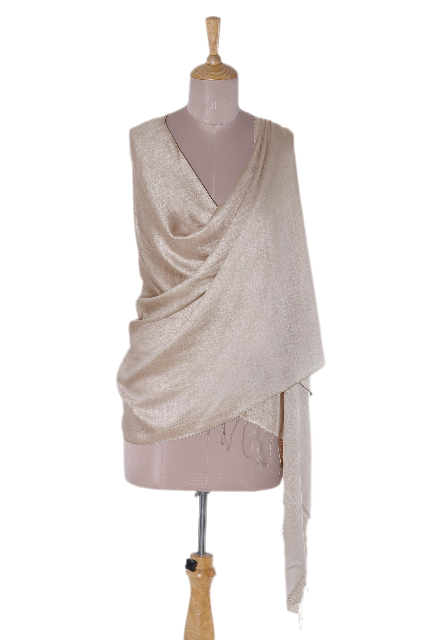 Elegant Taupe Silk shawl