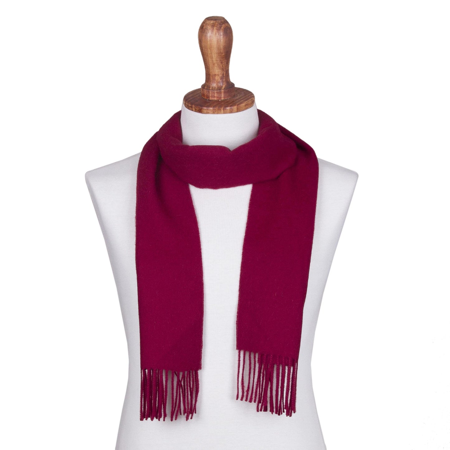 Cherry Red Burgundy Men's Alpaca Scarf