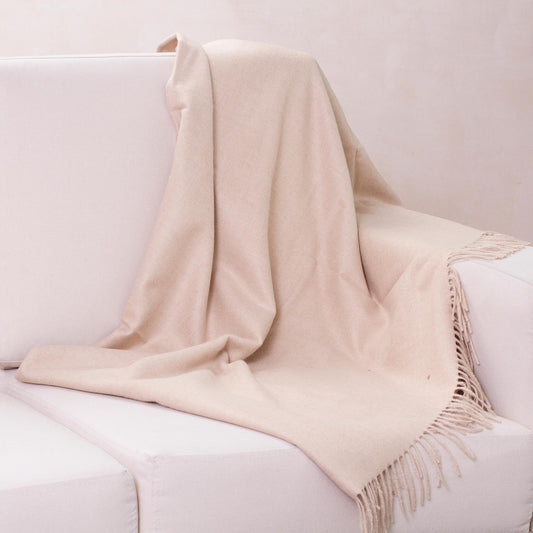 Cozy Beige Alpaca Throw