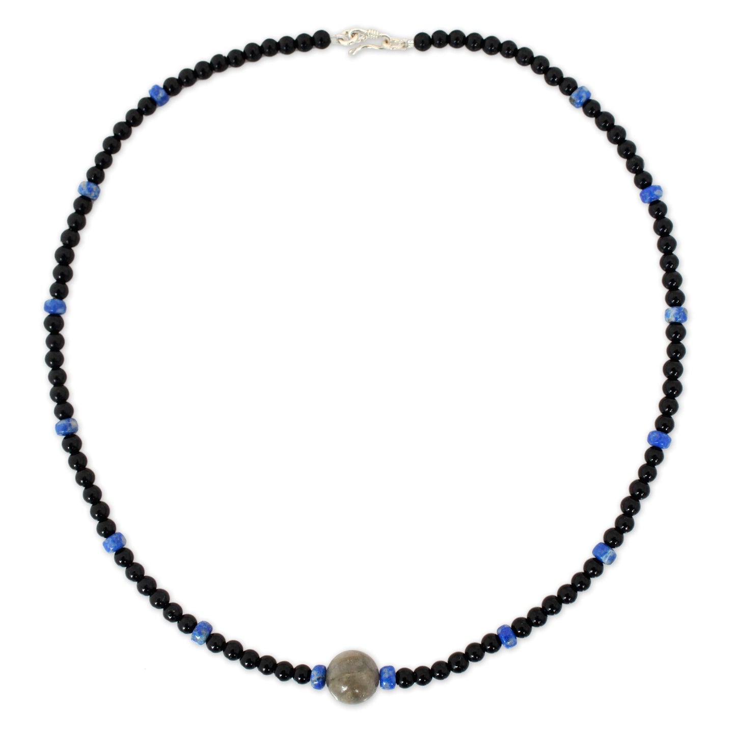 Neptune's Queen Multi-Gem Onyx & Silver Necklace