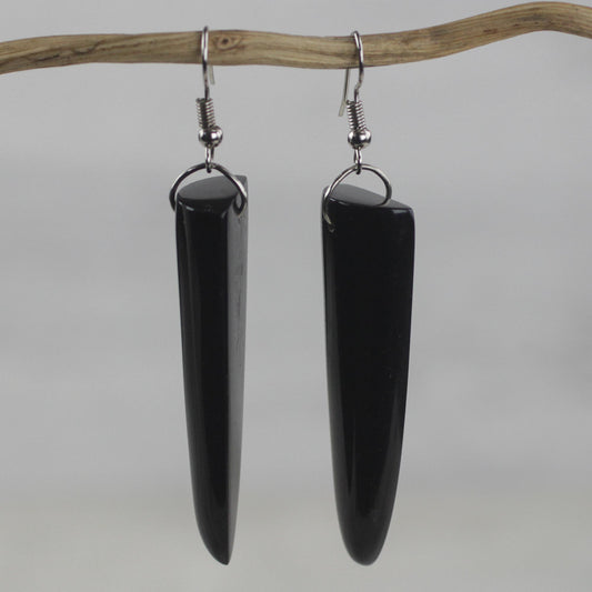 Black Enyefewu African Horn Dangle Earrings