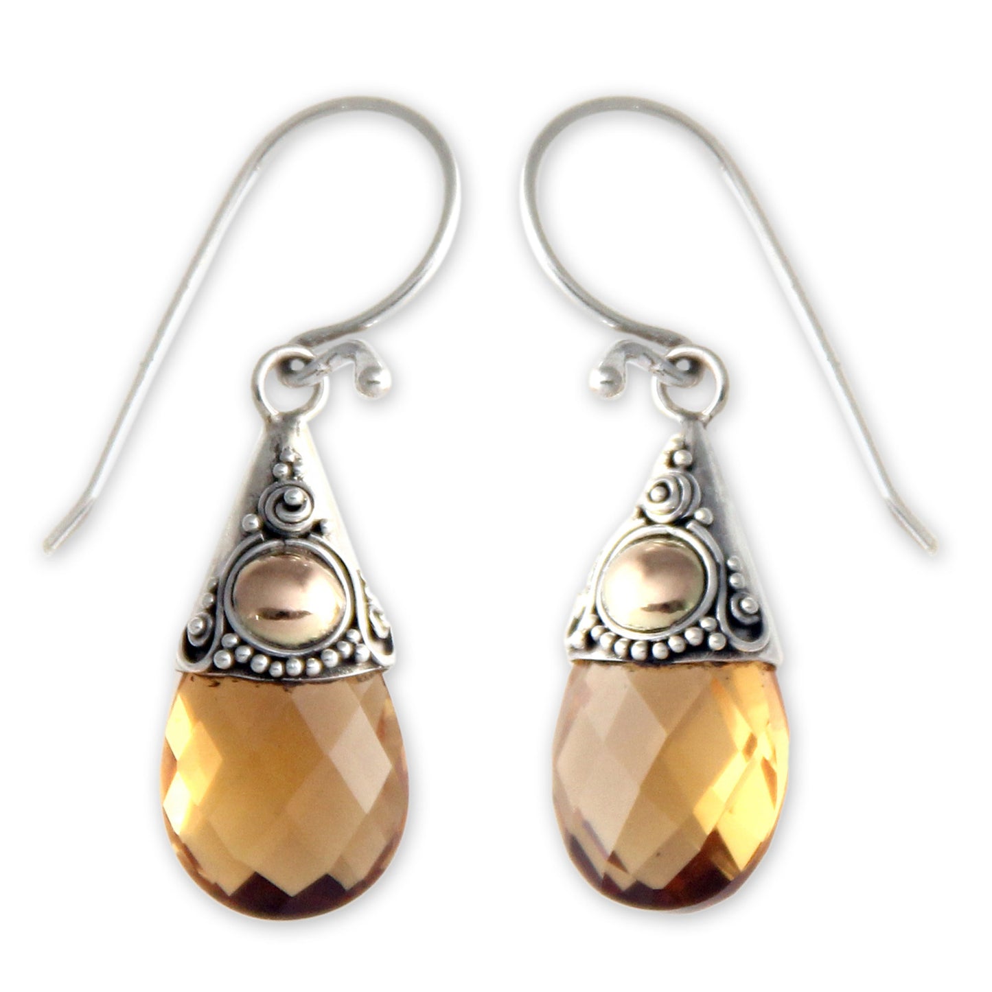 Sunny Glow Hand Crafted Citrine and Sterling Silver Earrings