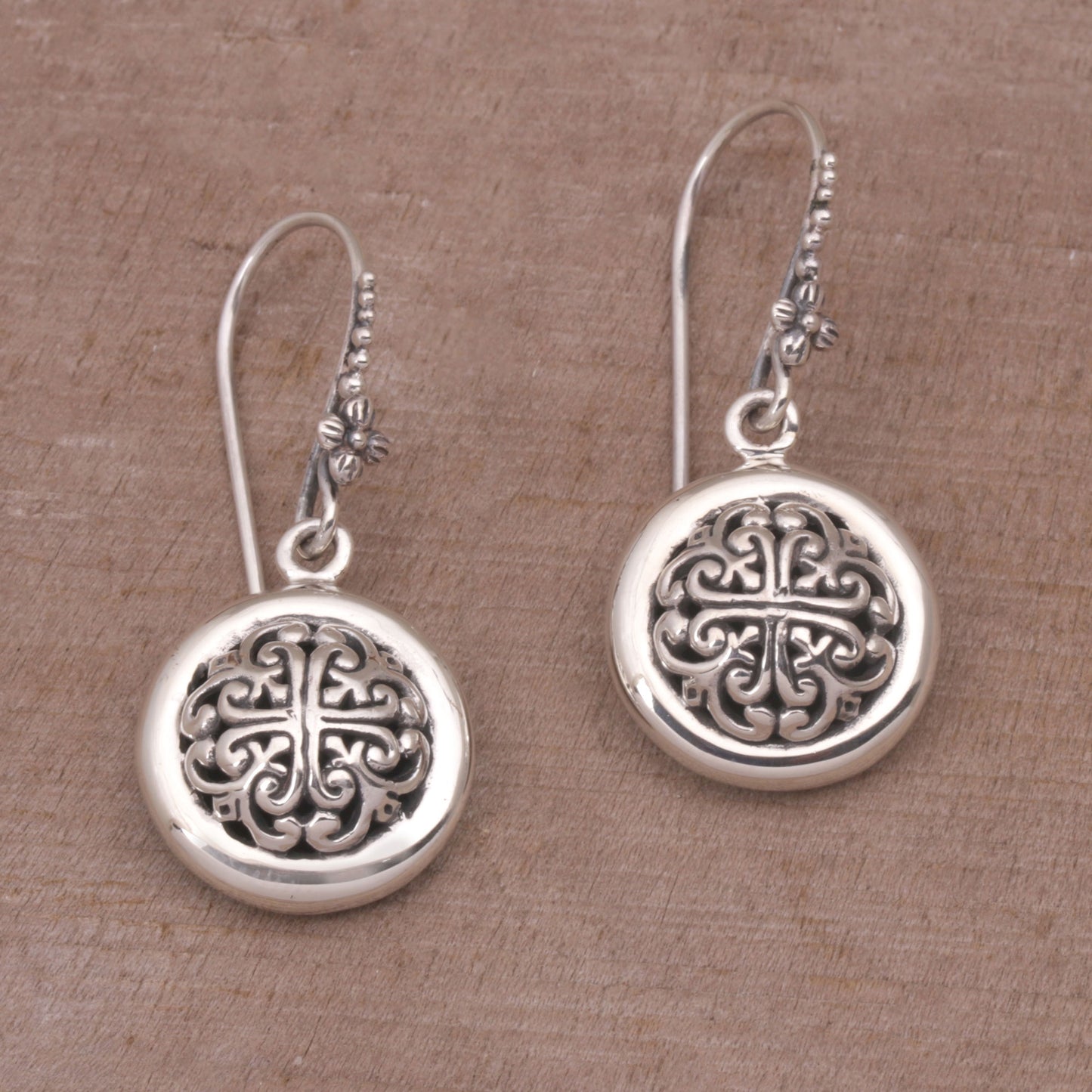 Denpasar Moonbeams Hand Crafted Sterling Silver Dangle Earrings from Indonesia