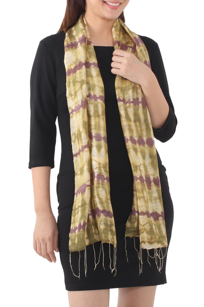 Purple Wilderness Multicolor Silk Thai Scarf